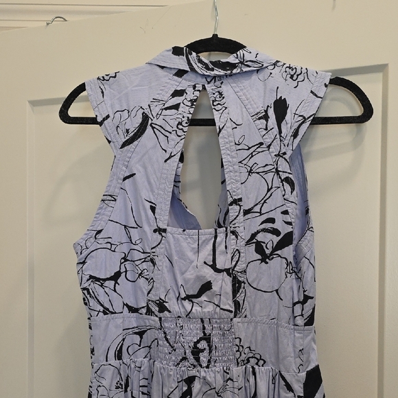 Light Blue Floral Halter Maxi Dress - Picture 4 of 4